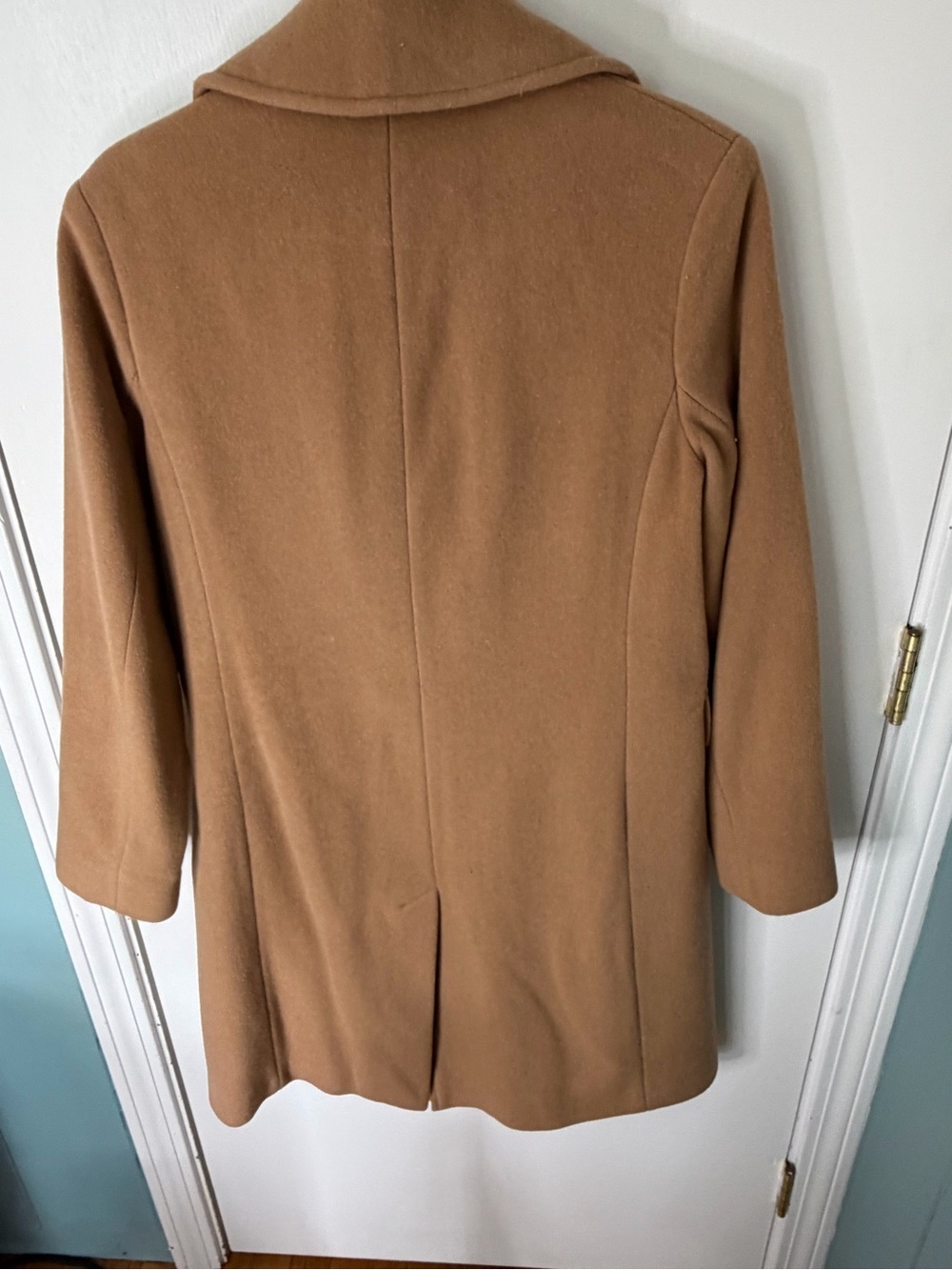 Anne Klein Camel wool cashmere Double-Breasted Pea Coat size 8 - Picture 5 of 7